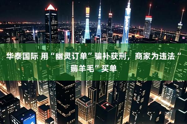 华泰国际 用“幽灵订单”骗补获刑，商家为违法“薅羊毛”买单