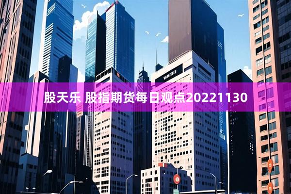 股天乐 股指期货每日观点20221130